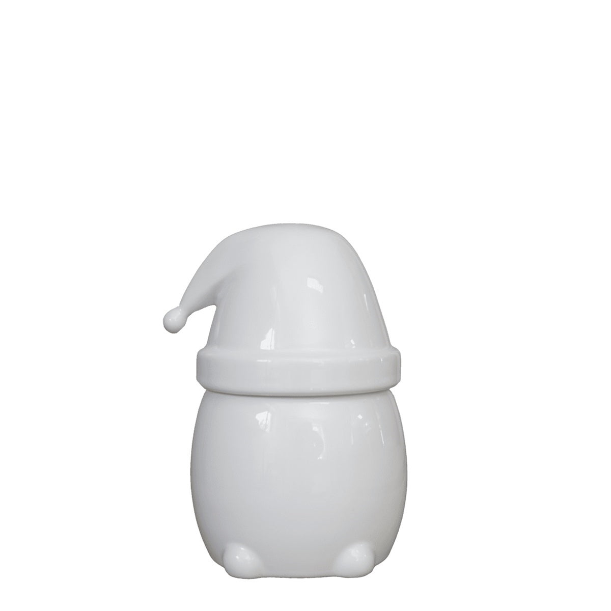 Eating Santa Ceramic Treat Jar – Shiny White