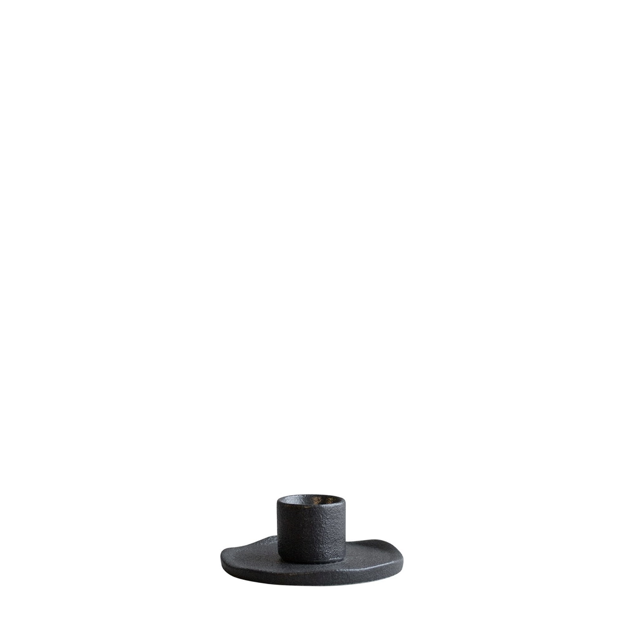 Cast Iron Wave Taper Candle Holder | Sculptural Black Iron Candle Holder