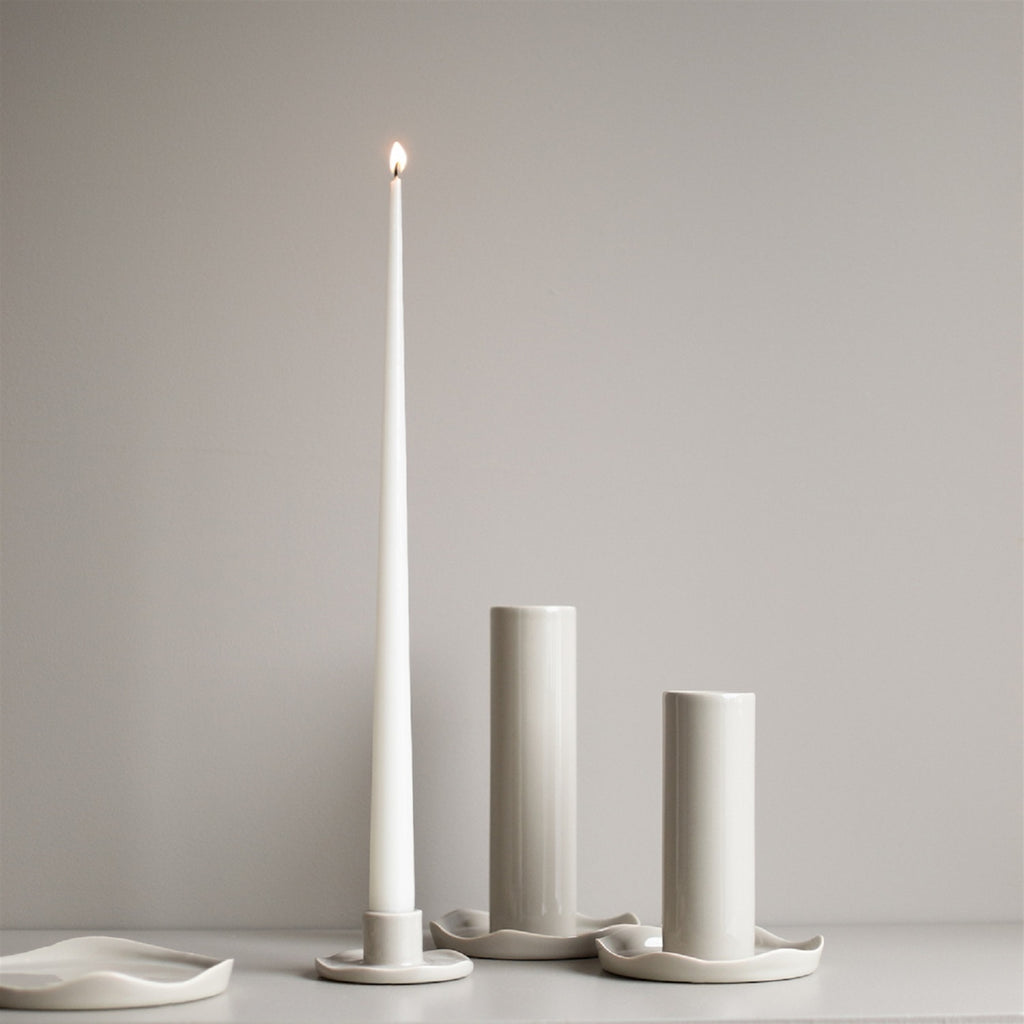 Cast Iron Wave Taper Candle Holder | Sculptural Black Iron Candle Holder