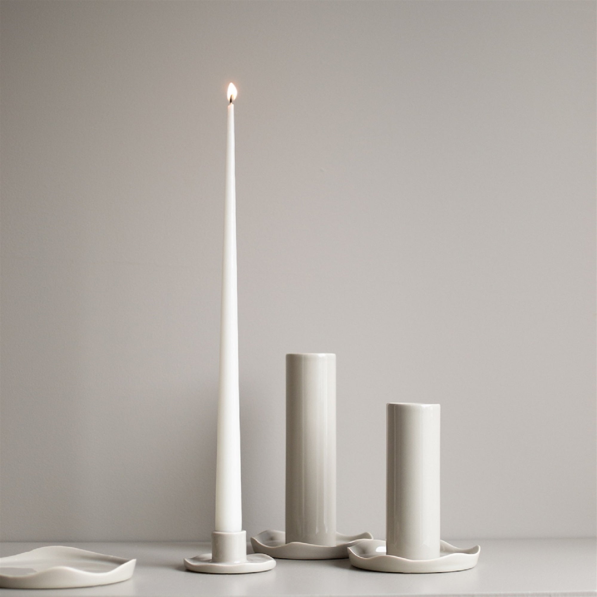 Cast Iron Wave Taper Candle Holder | Sculptural Black Iron Candle Holder
