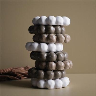 Minimalist Ceramic Plate Candle Holder | Modern Taper Holder with Drip Tray