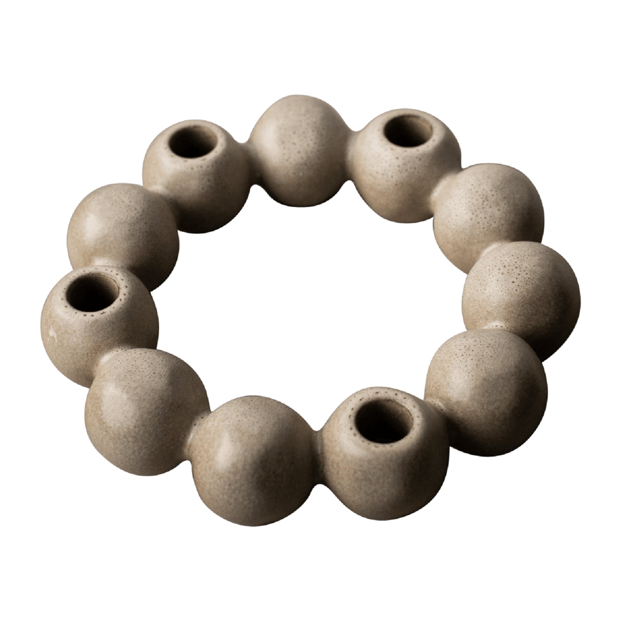 Ceramic Four-Taper Candle Holder – Minimalist Round Design