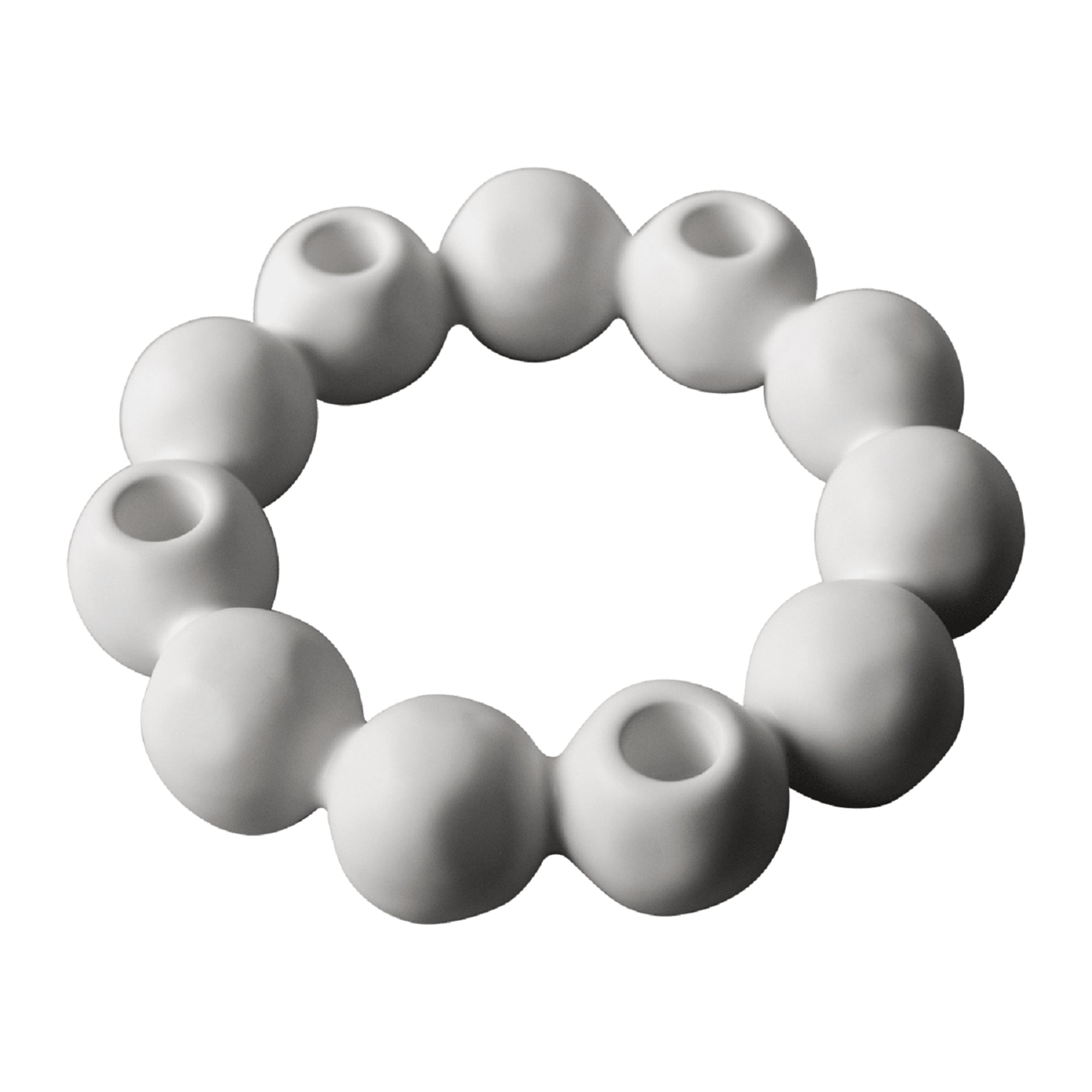 Ceramic Four-Taper Candle Holder – Minimalist Round Design