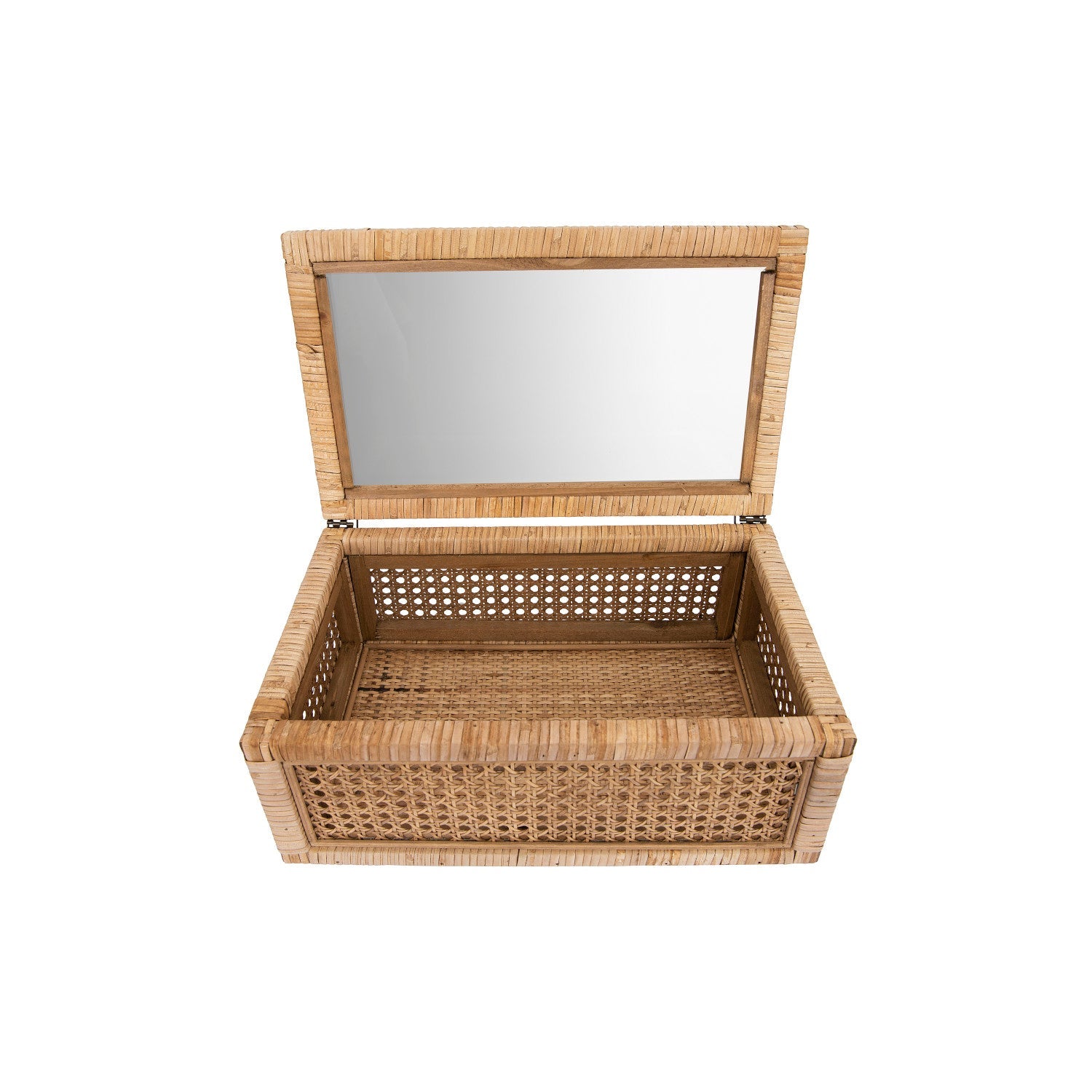 Woven Rattan Display Box with Glass Lid | Decorative Storage | Small & Large