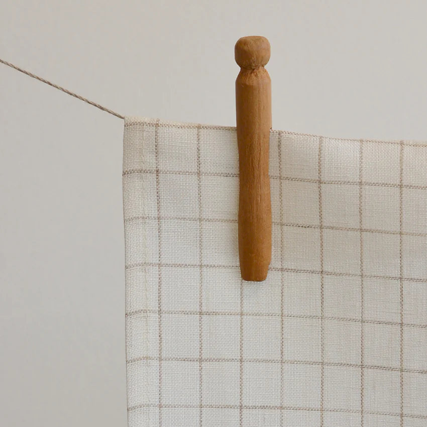 Windowpane Linen Tea Towels – Set of 6 (Finestra) | Handmade European Flax Kitchen Towels