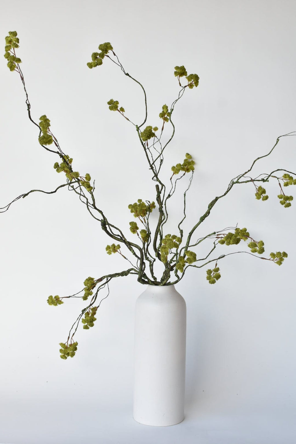 30" Faux Mini Fuzzy Blossom Branch, Soft Green