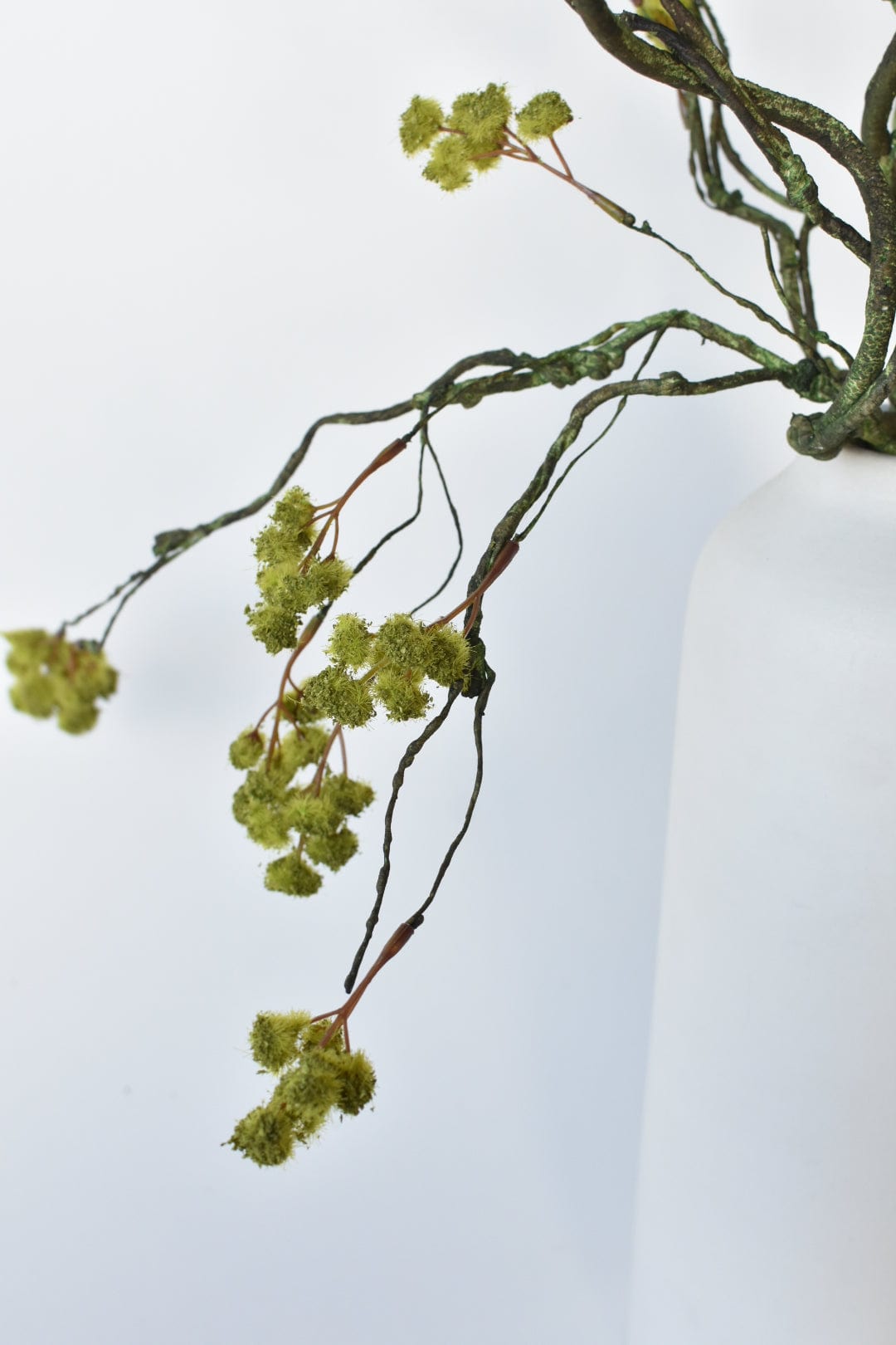 30" Faux Mini Fuzzy Blossom Branch, Soft Green