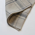 Plaid Linen Napkins – Set of 4 (Maine) | Pewter & Natural European Flax Cloth Napkins for Table Setting