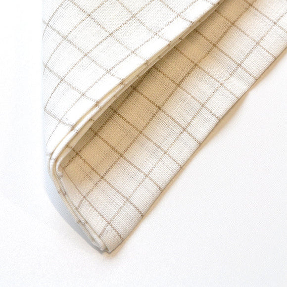 Windowpane Linen Napkins – Set of 4 (Finestra) | Neutral Flax Cloth Napkins