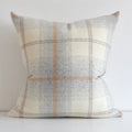 Glengarry Plaid Pillow Cover – Ivory & Tan Double-Sided Cushion | Neutral Check Decorative Pillow