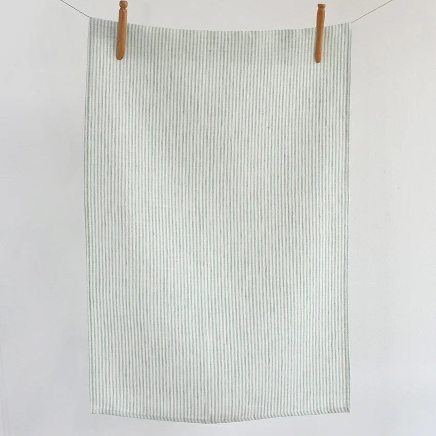 Annex Striped Linen Tea Towels – Set of 6 | 100% European Linen Kitchen Towels