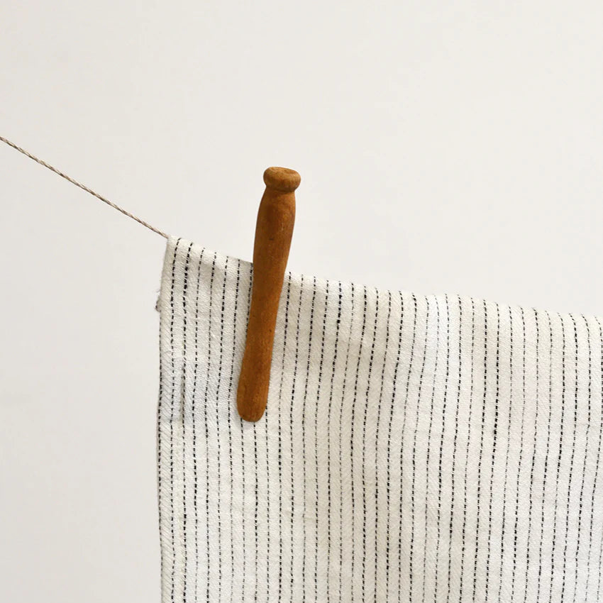 Textured Linen Tea Towels – Set of 6 (Morse Code) | European Flax Kitchen Towels with Subtle Dotted Detail
