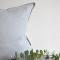 Katrina Colorblock Linen Pillow Cover – Zenith Blue & Natural | Modern 100% Linen Decorative Cushion