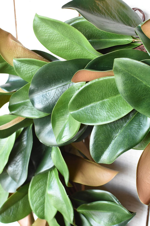 27" Faux Magnolia Leaf Wreath