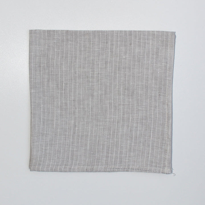 Striped Linen Napkins – Set of 4 (Findlay) | Grey & White Flax Cloth Napkins