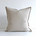 Finestra Windowpane Linen Pillow Cover – 100% Linen Subtle Check | Neutral Textured Decorative Cushion