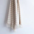 Symington Eco Alpaca Throw Blanket – Beige & Ivory Striped Luxury Alpaca Throw