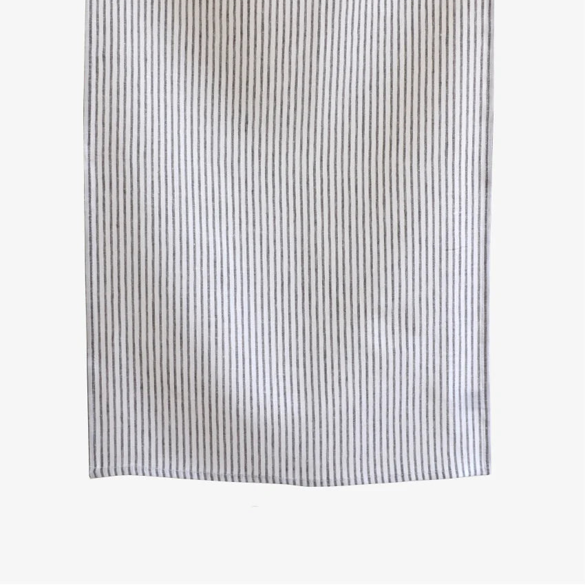 Charcoal & Cream Striped Linen Tea Towels – Set of 6 (Dixon) | 100% European Linen Kitchen Towels