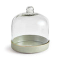 Clear glass cloche with a soft neutral ceramic base styled for timeless European-inspired kitchen and tabletop decor | Sorelle Rossi Shoppe