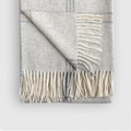 Inverness Grey Alpaca Plaid Throw Blanket – Neutral Luxury Alpaca Throw for Sofa & Bed
