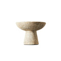 Handcrafted pedestal bowl – warm stone-inspired finish and organic texture – timeless tabletop decor | Sorelle Rossi Shoppe