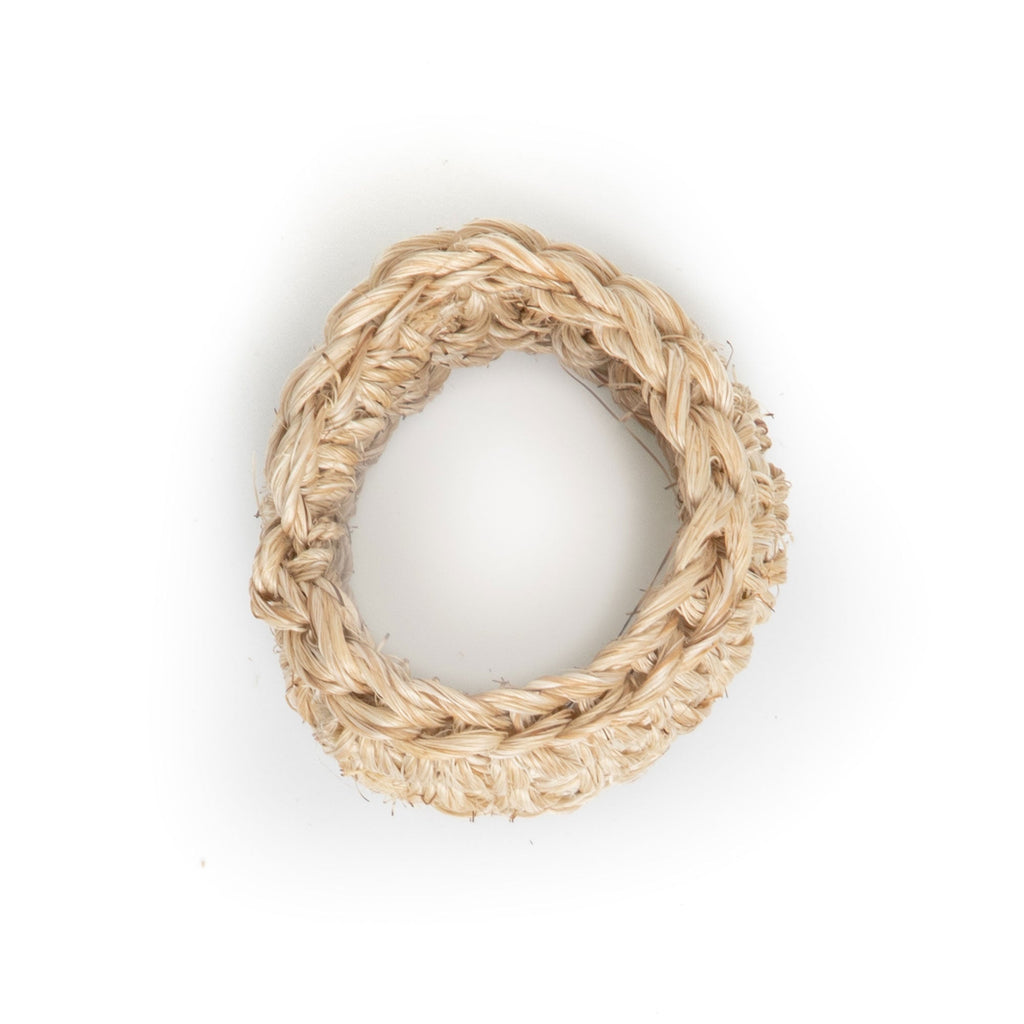 Handwoven natural raffia decorative ring with organic braided texture and neutral coastal-inspired styling | Sorelle Rossi Shoppe