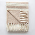 Harrogate Alpaca Wool Throw Blanket – Ivory & Sandstone Striped | Soft Neutral Luxury Throw