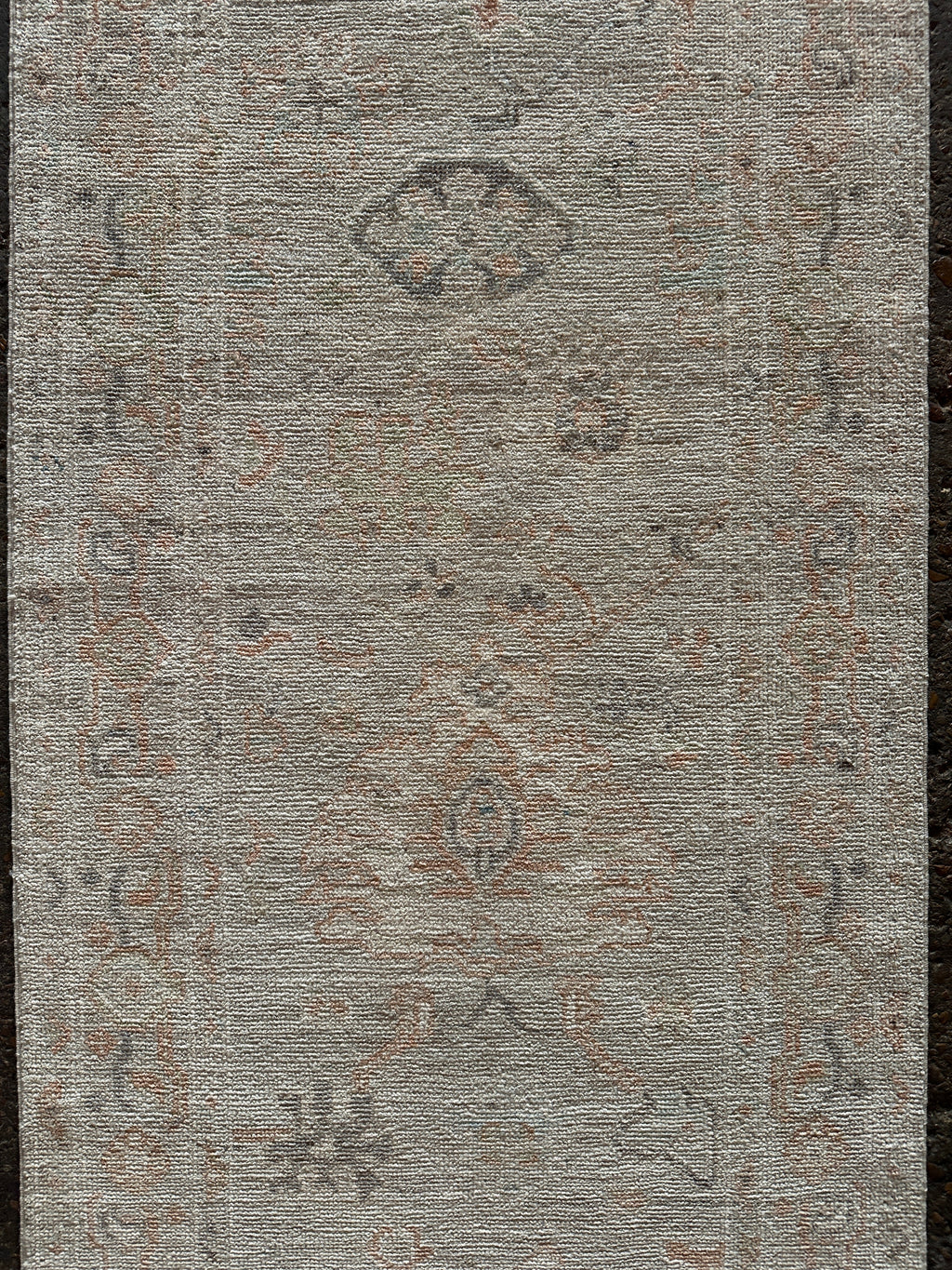 Susan Davenport 2.9x11.11 Beige and Orange Whitewashed Afghani Oushak Runner