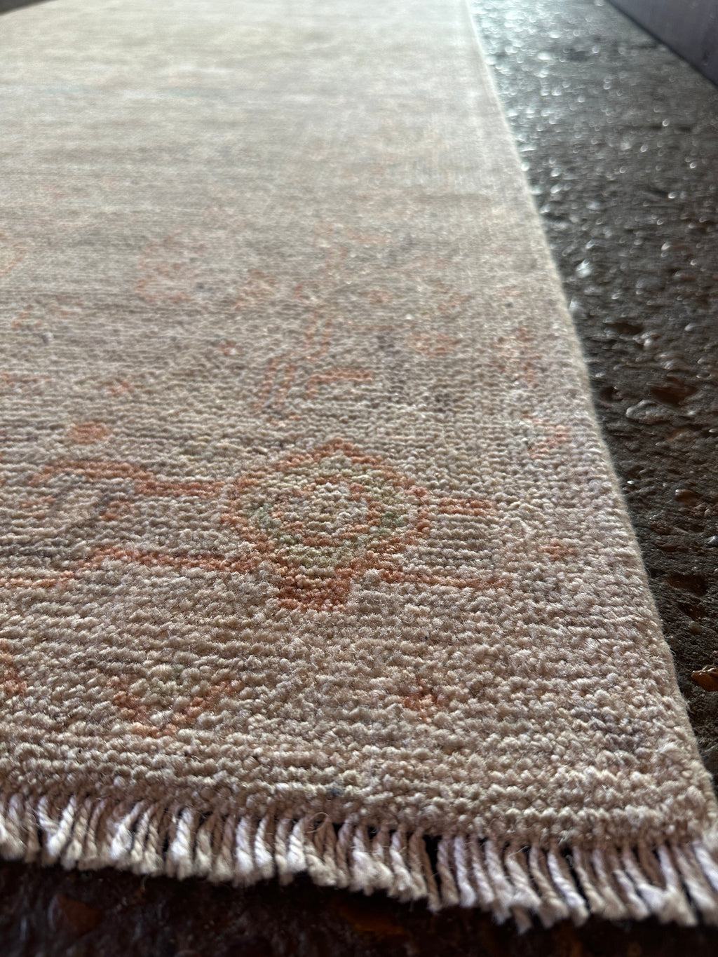 Susan Davenport 2.9x11.11 Beige and Orange Whitewashed Afghani Oushak Runner