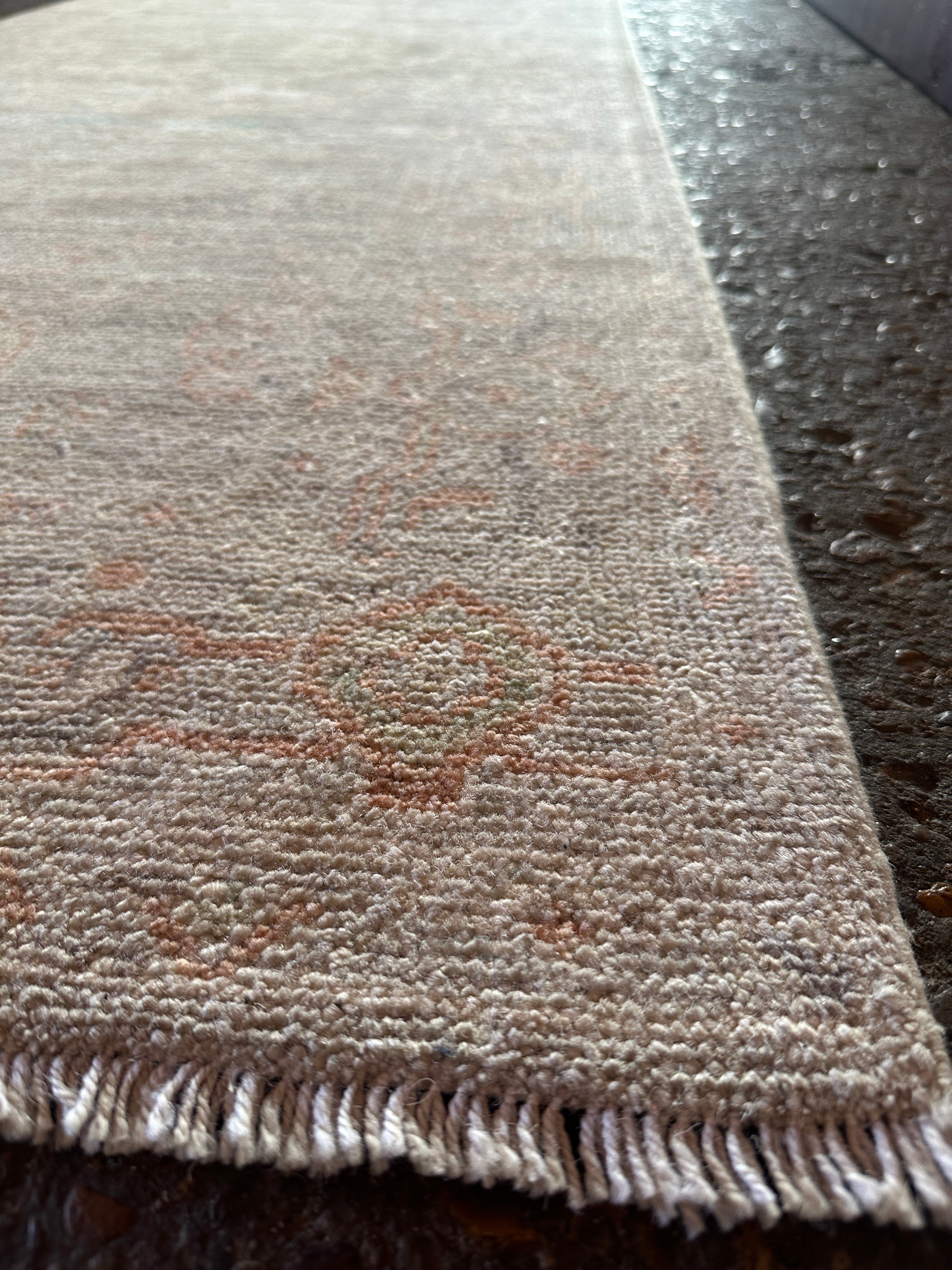 Susan Davenport 2.9x11.11 Beige and Orange Whitewashed Afghani Oushak Runner