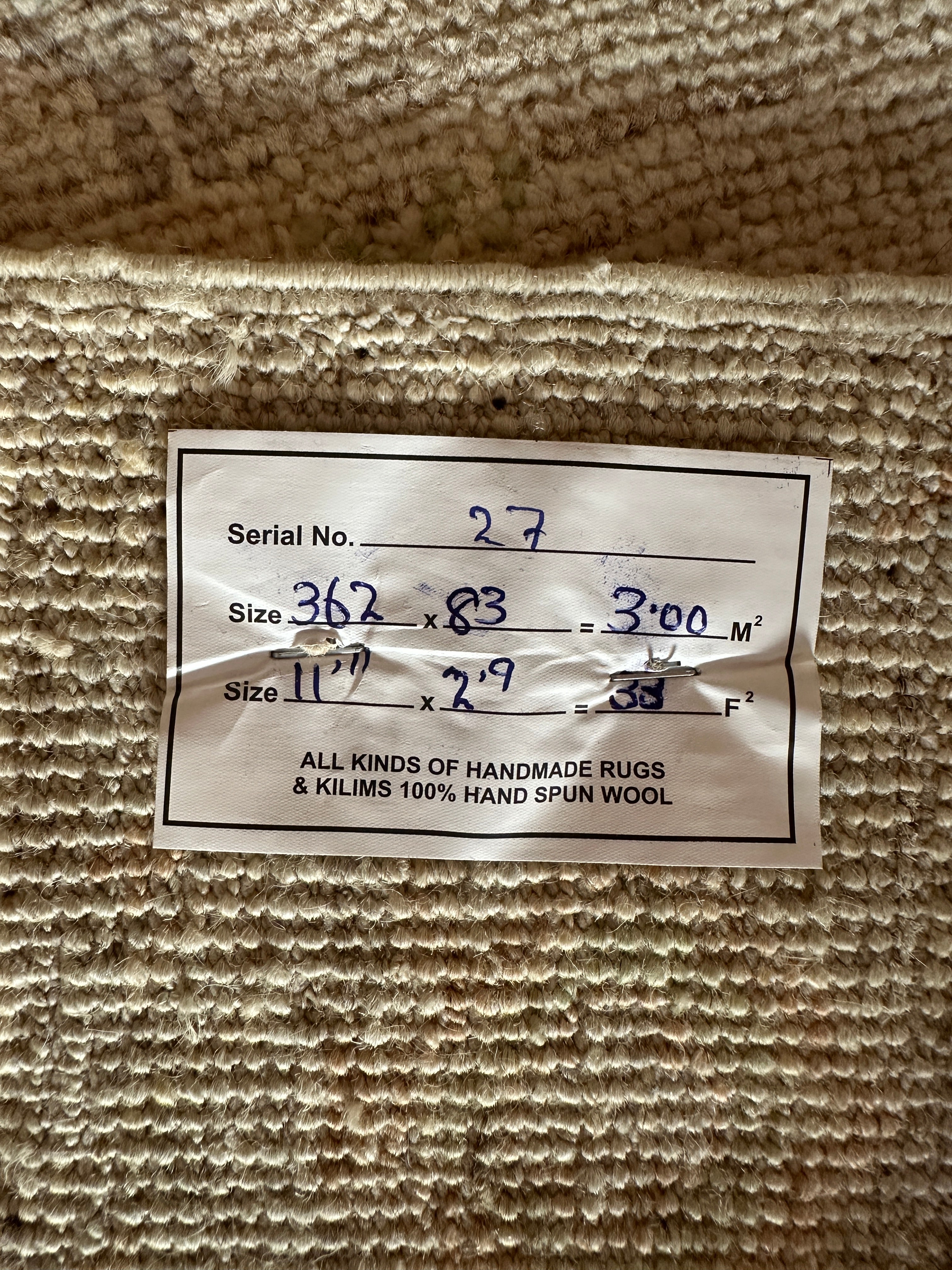 Susan Davenport 2.9x11.11 Beige and Orange Whitewashed Afghani Oushak Runner