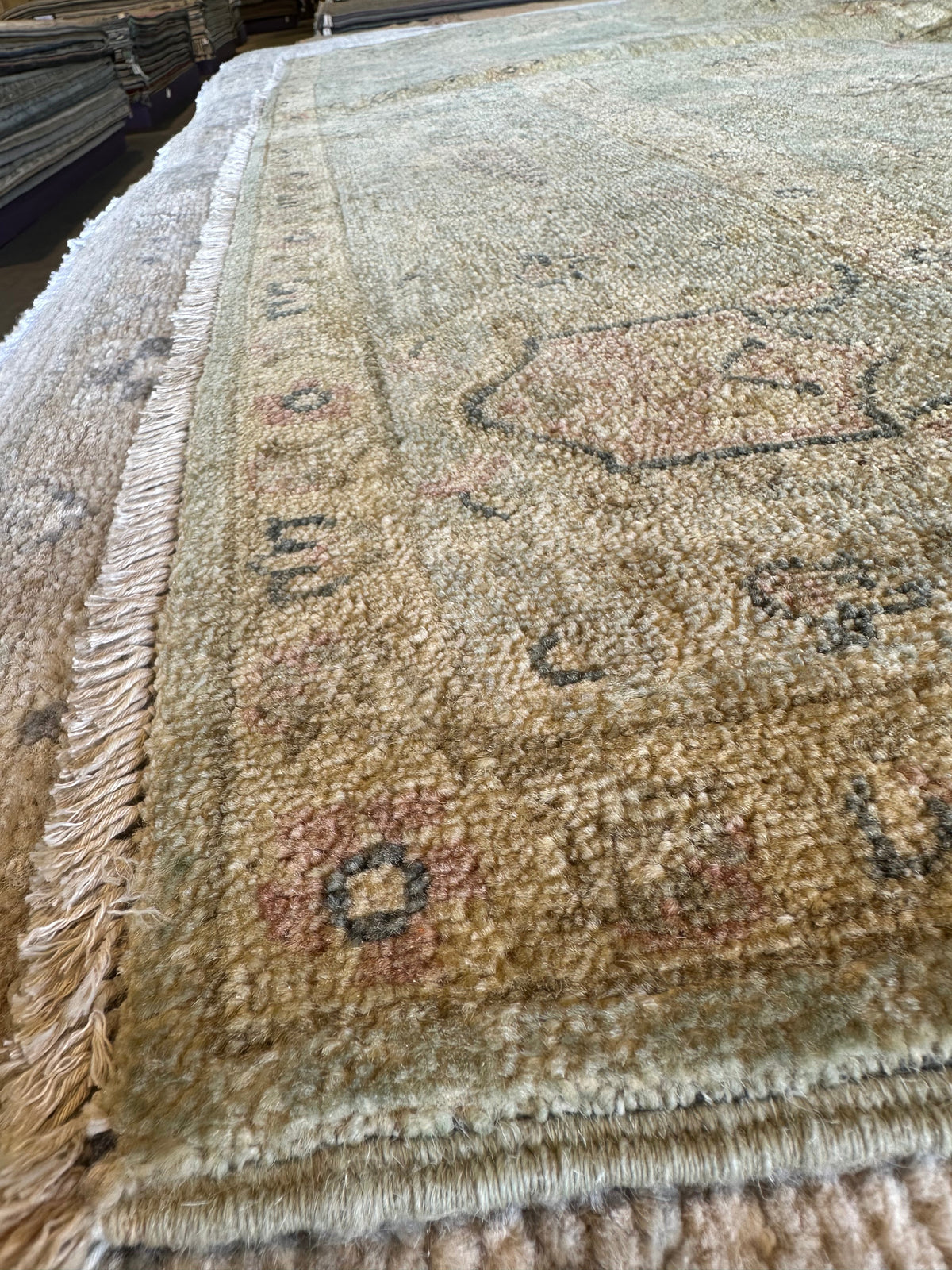Natalia Beige Hand-Knotted Ziegler Rug - 5.4 x 7.9