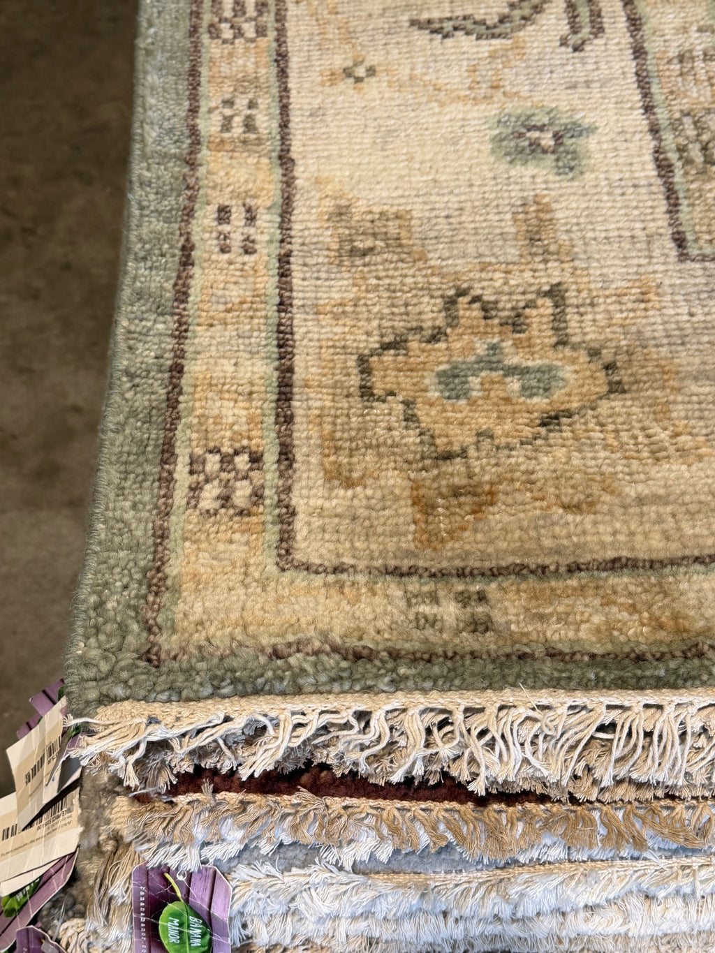 Elise Green Hand-Knotted Oushak Rug - 8 x 10