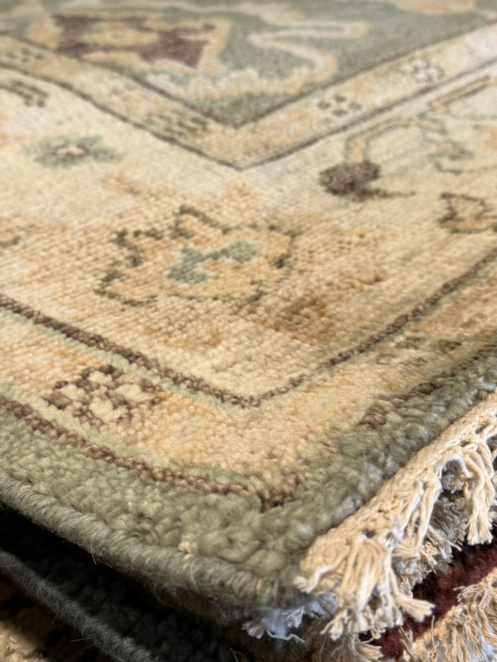 Elise Green Hand-Knotted Oushak Rug - 8 x 10