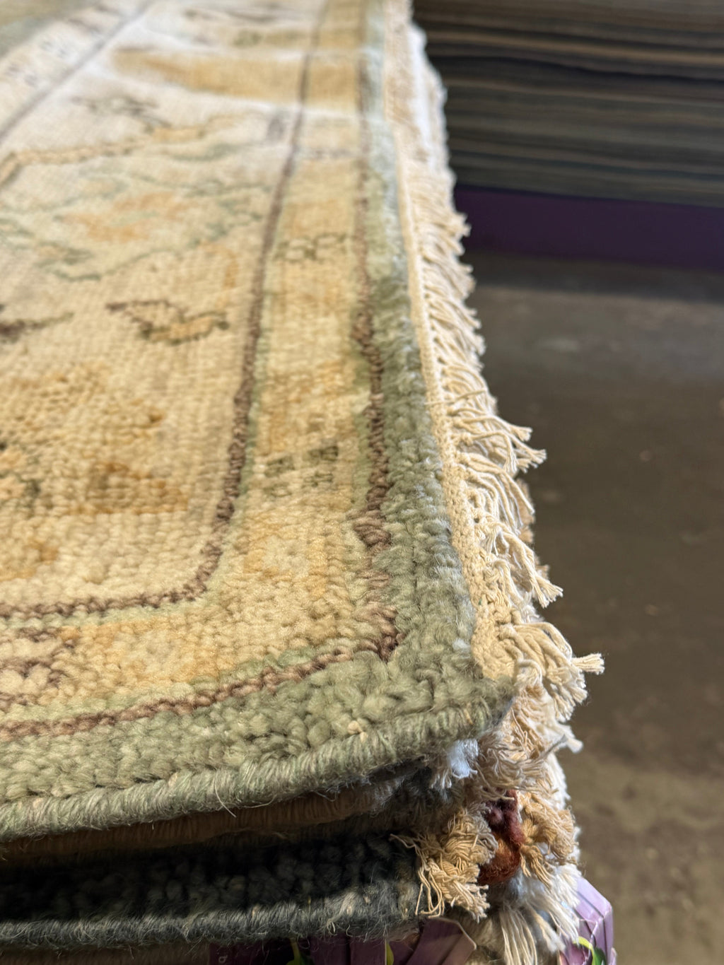 Elise Green Hand-Knotted Oushak Rug - 8 x 10