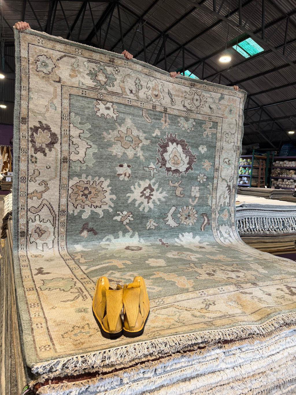 Elise Green Hand-Knotted Oushak Rug - 8 x 10