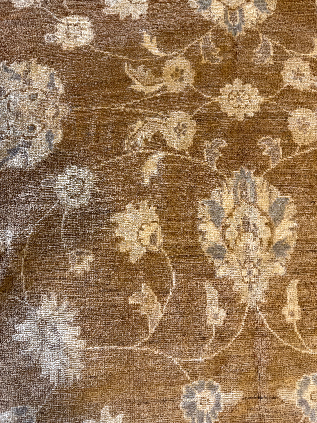 Cara Afghani Oushak Wool Rug - Brown, 8 x 9.8