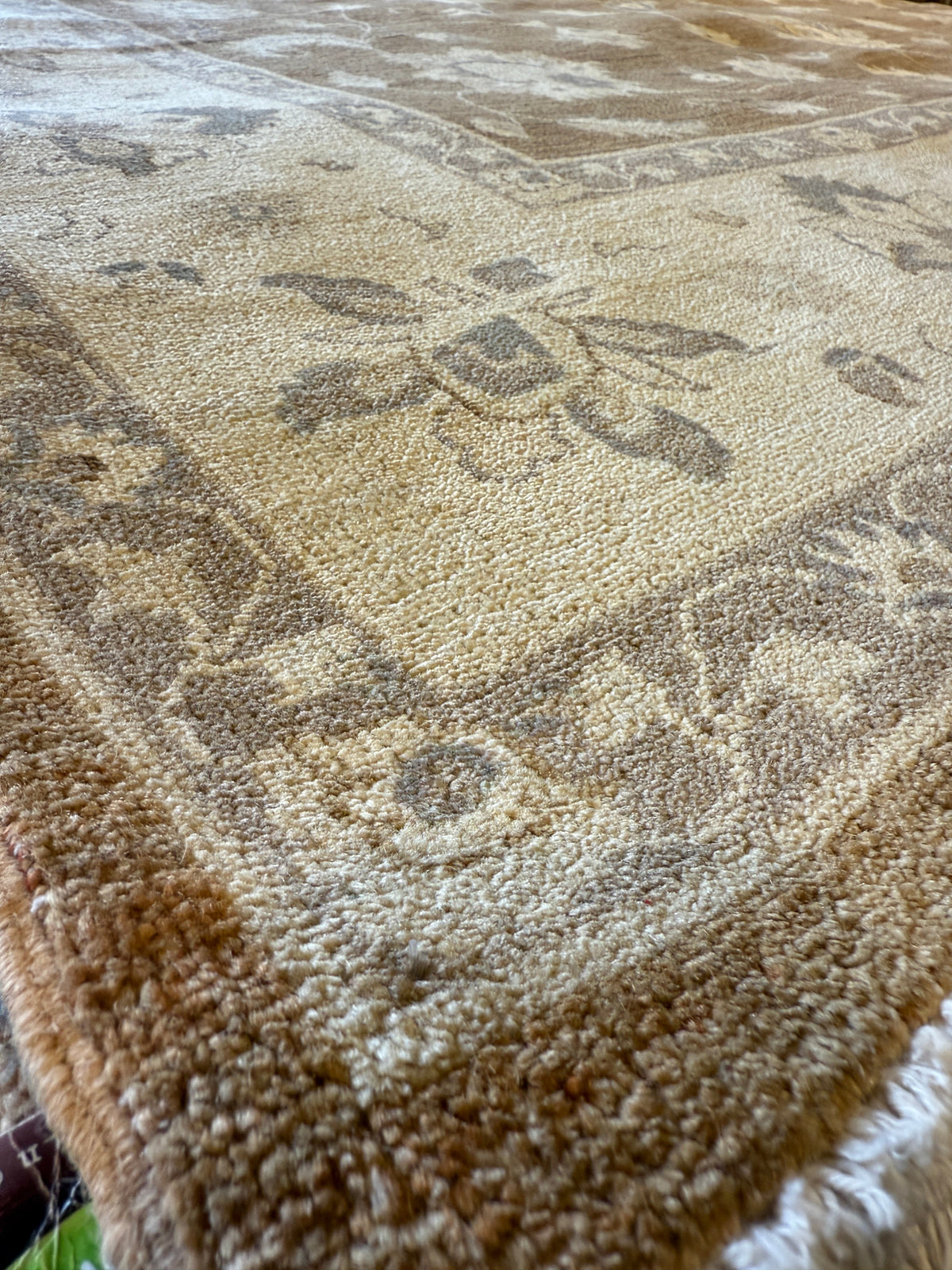 Cara Afghani Oushak Wool Rug - Brown, 8 x 9.8