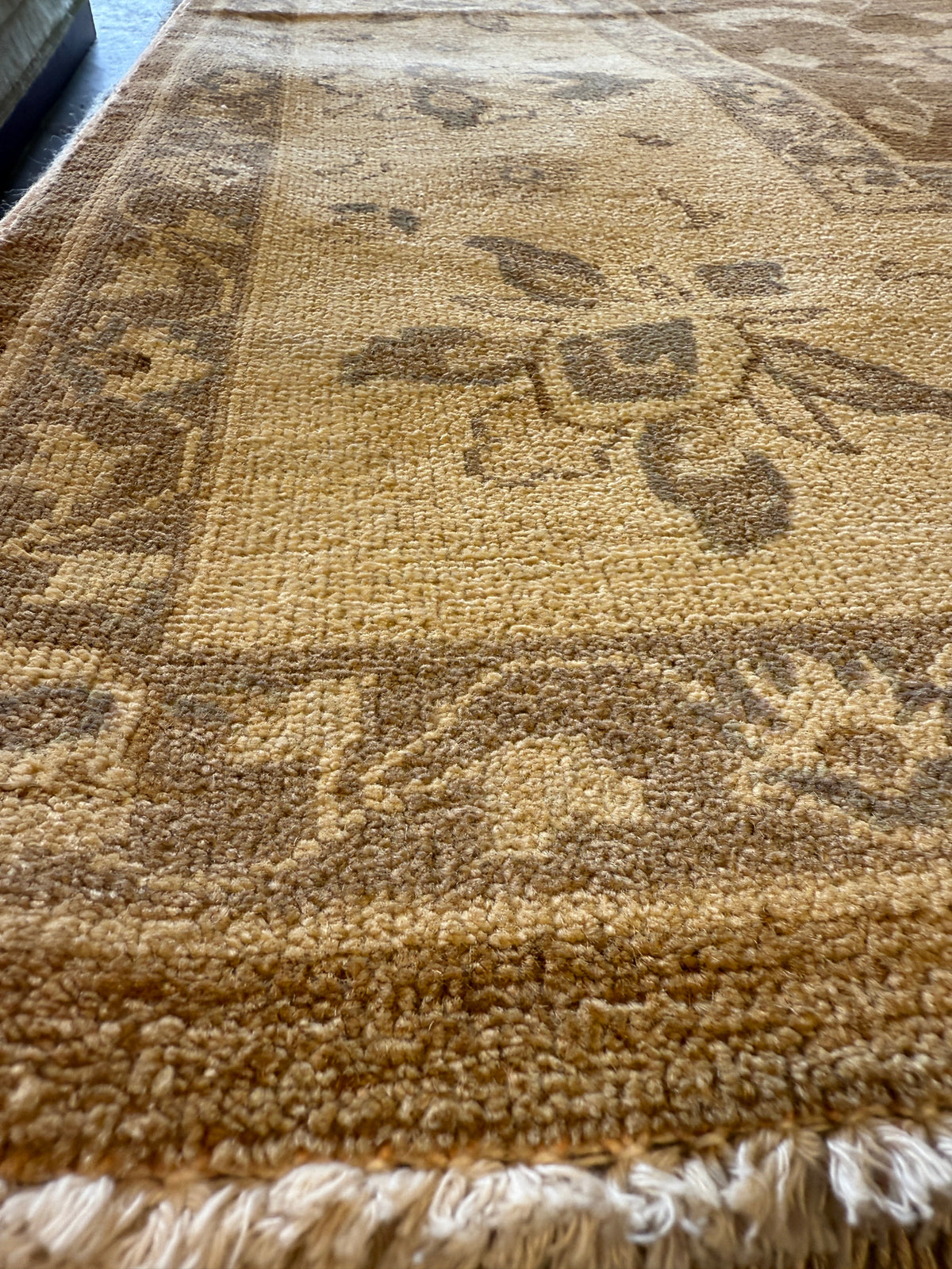 Cara Afghani Oushak Wool Rug - Brown, 8 x 9.8