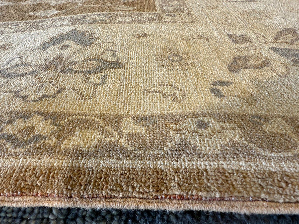 Cara Afghani Oushak Wool Rug - Brown, 8 x 9.8