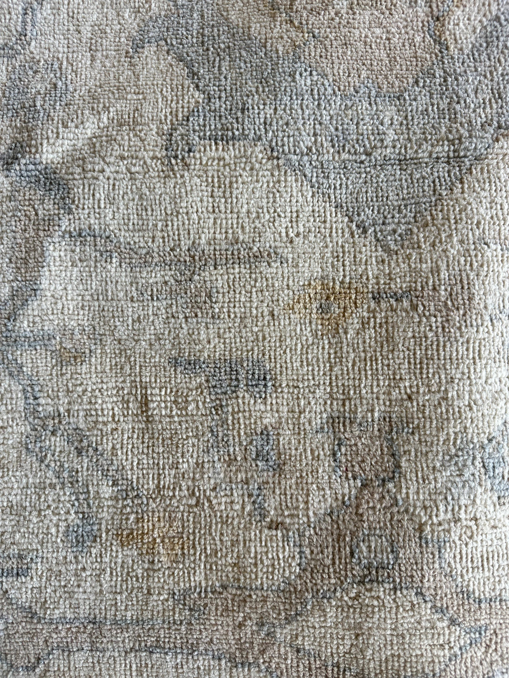 Silvia Platsis 9.1x12 Cream & Blue Whitewashed Afghani Oushak Rug
