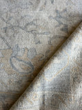 Silvia Platsis 9.1x12 Cream & Blue Whitewashed Afghani Oushak Rug