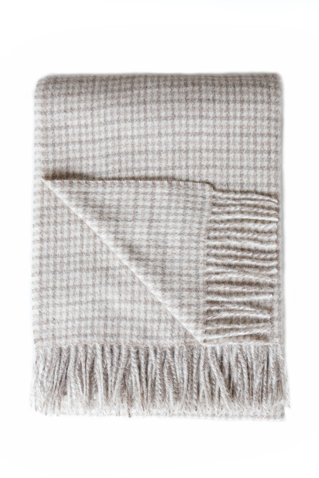 Glencoe Oversized Alpaca & Wool Throw Blanket – Heavyweight Luxury Throw | Light & Dark Oatmeal