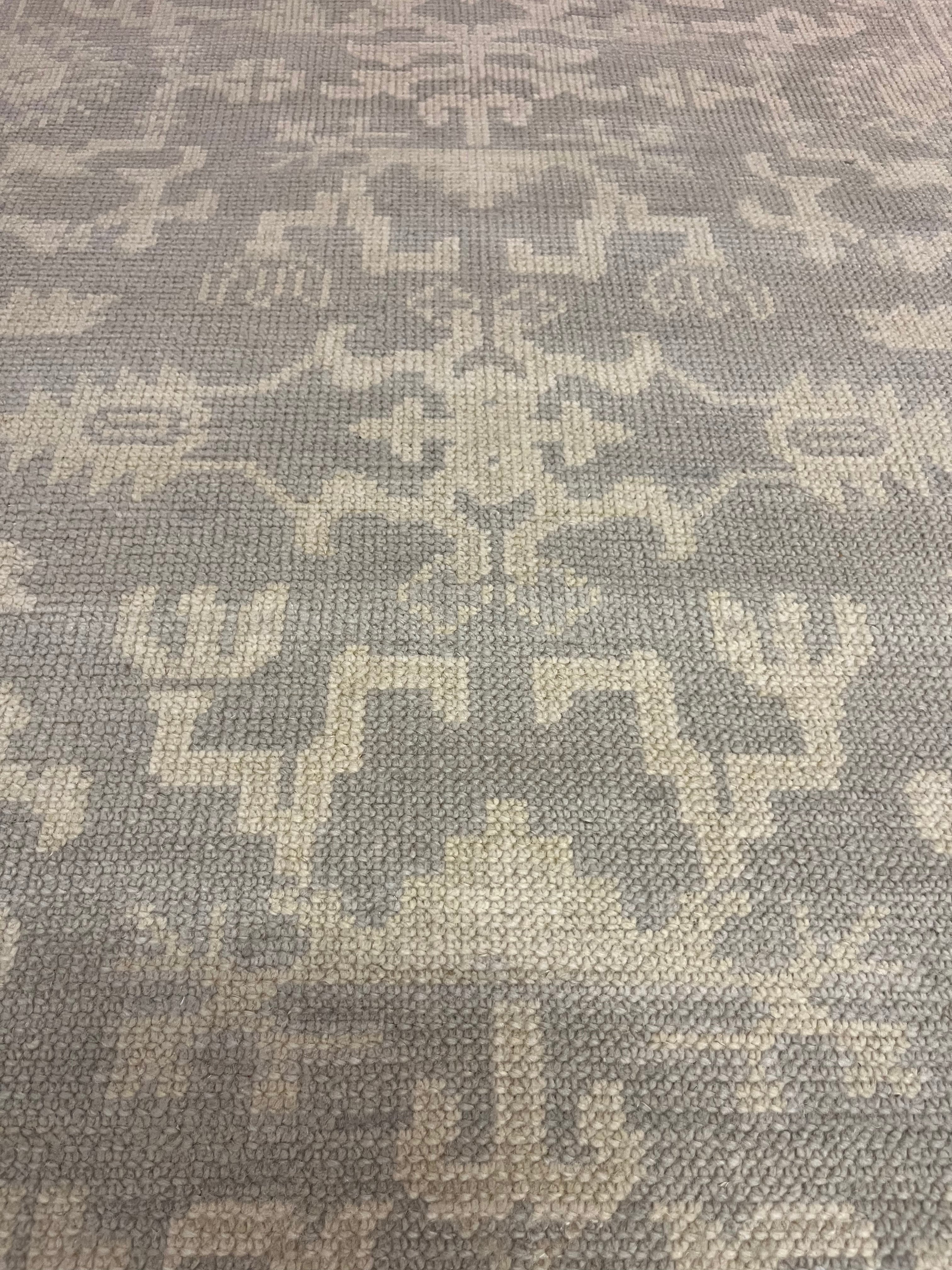 Margaret Sullivan 4x6 Silver and Grey Hand-Knotted Oushak Rug - CLEARANCE 30% OFF