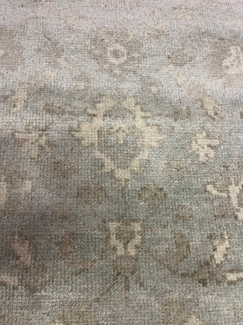 Lauren Geremia 4x6.3 Blue and Tan Hand-Knotted Oushak Rug