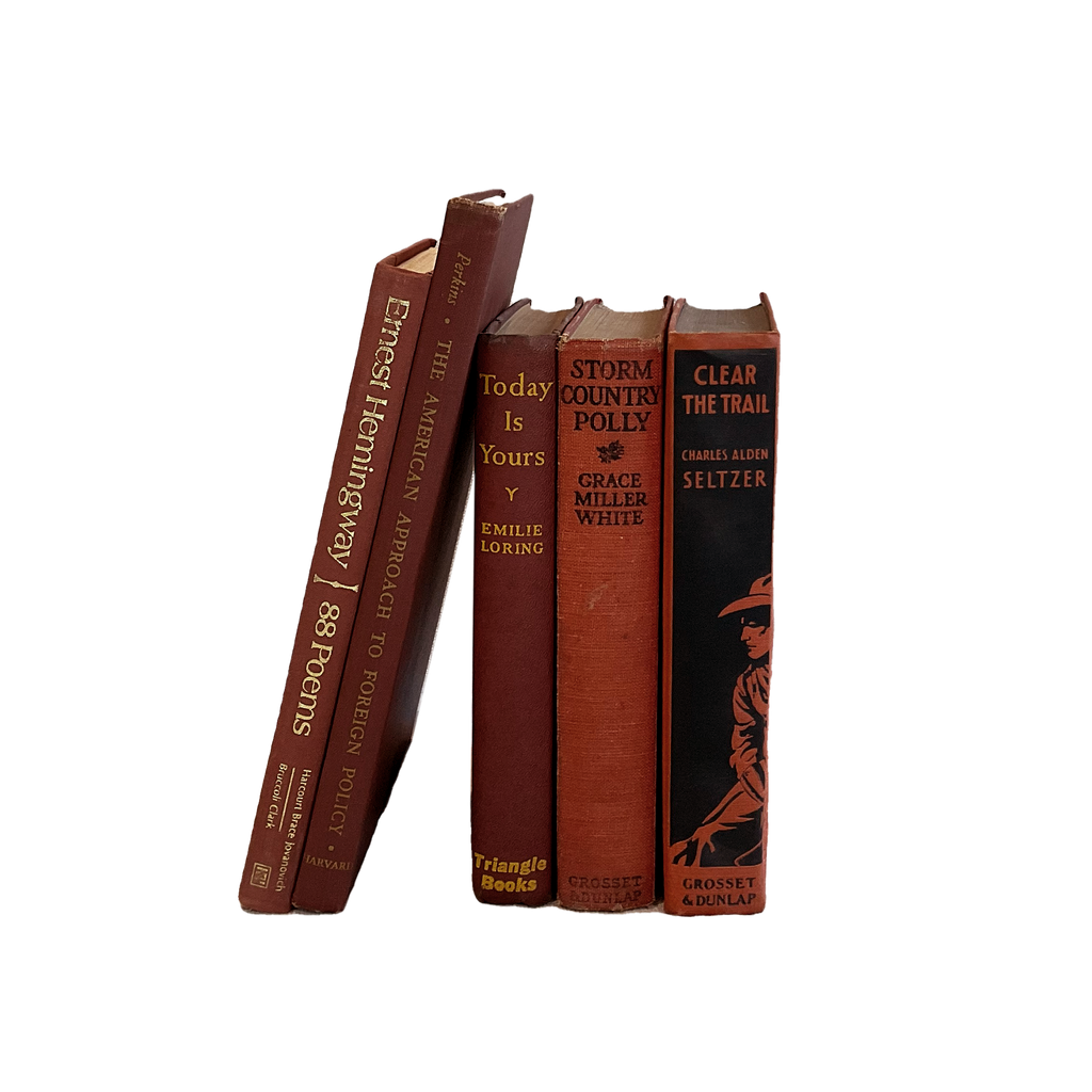 Vintage & Antique Books - Red