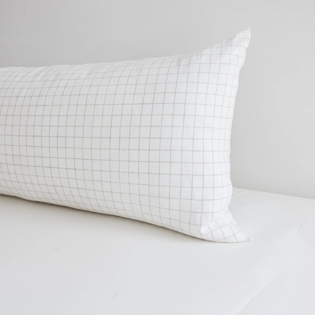 Finestra Linen Bolster Pillow Cover – Ivory & Natural | 100% Linen Decorative Bolster