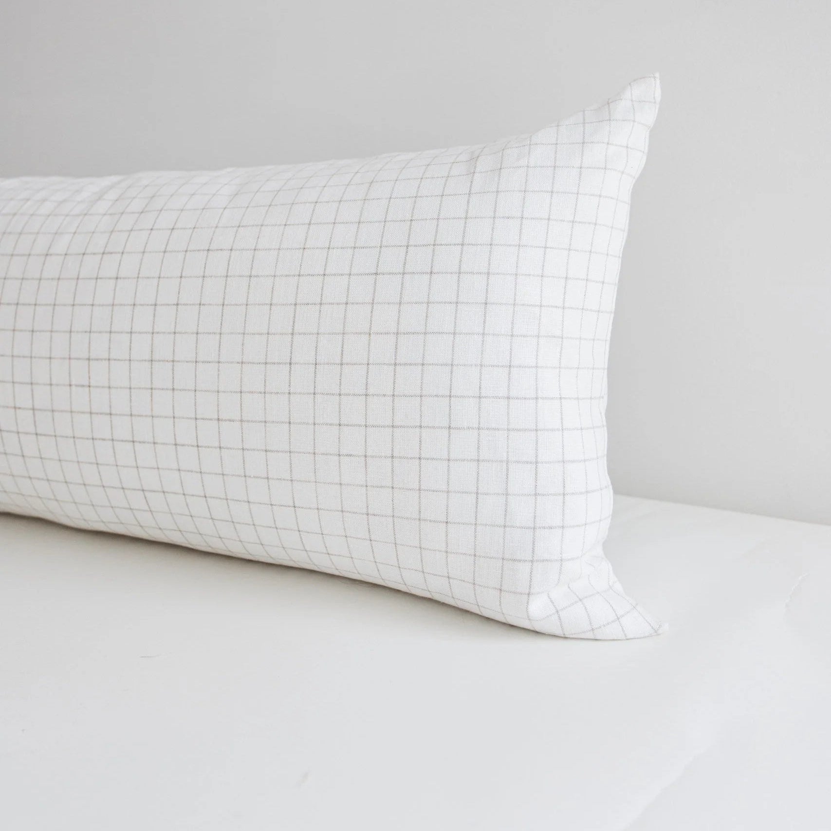 Finestra Linen Bolster Pillow Cover – Ivory & Natural | 100% Linen Decorative Bolster