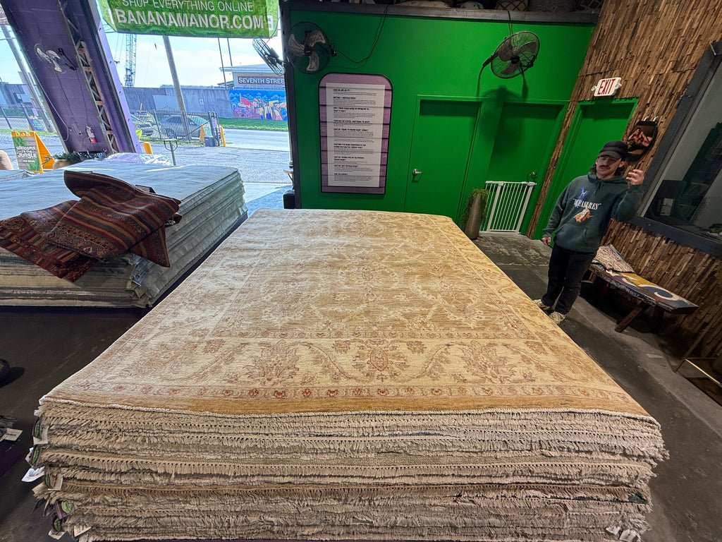 Nancy Wheeler 8x10 Afghani Oushak Cream Rug