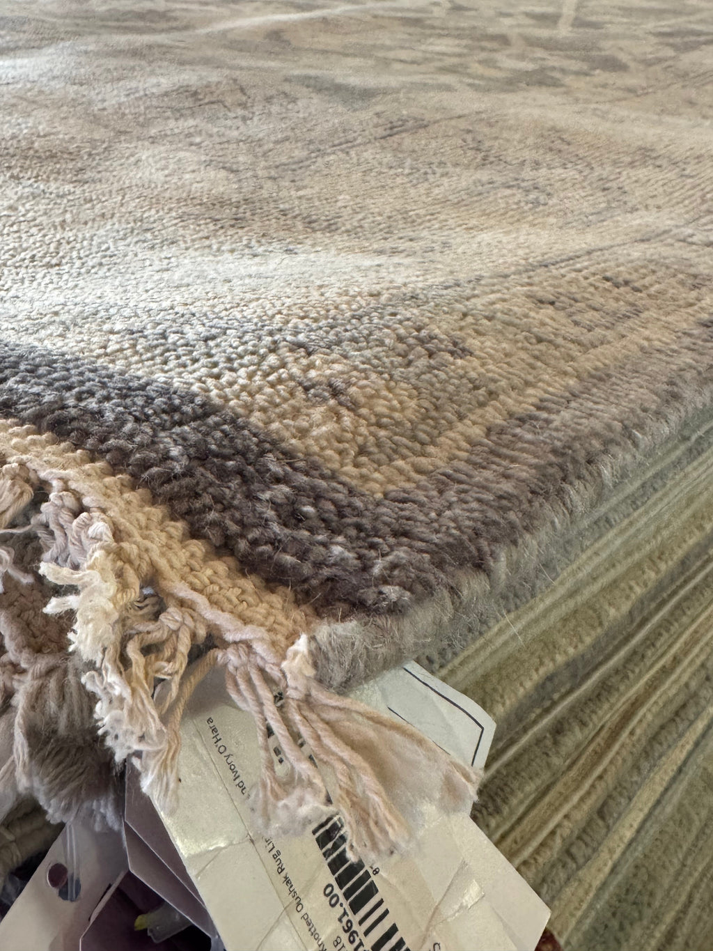 Nina Petronzio 8x10 Grey and Silver Hand-Knotted Oushak Rug
